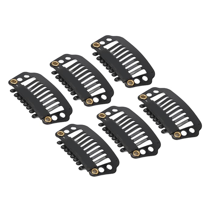 100 STKS Pruikclips Onzichtbaar Winddicht 8 Tanden Haarverlenging Clips voor Hoedbevestiging Zwart black