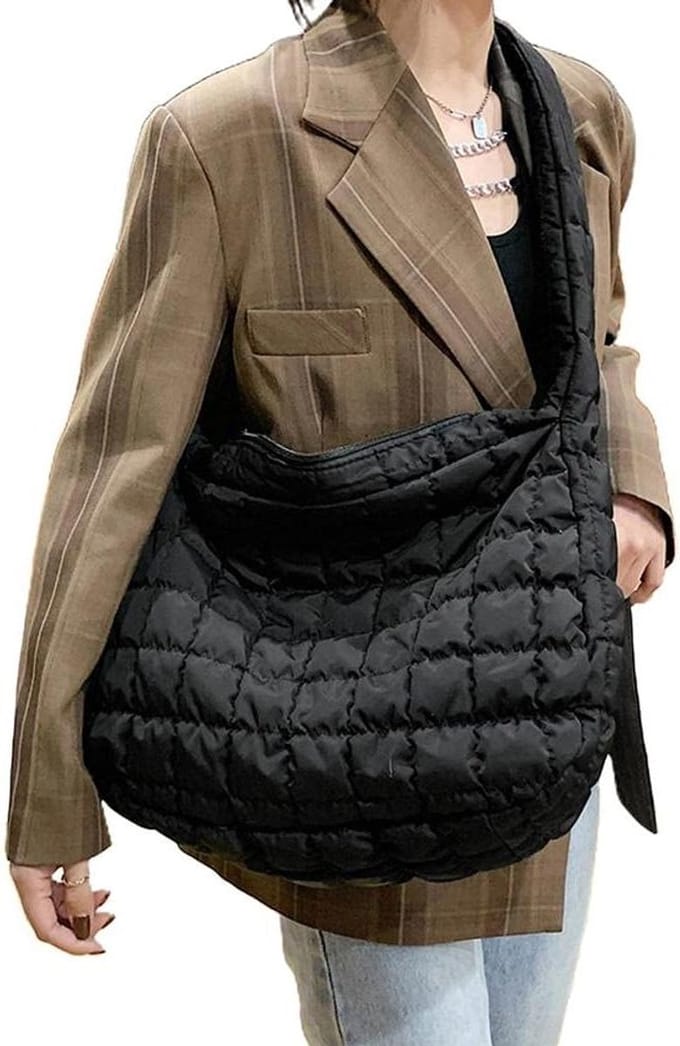 Vrouwen Effen Kleur Check Messenger Bag met Grote Capaciteit voor Herfst en Winter