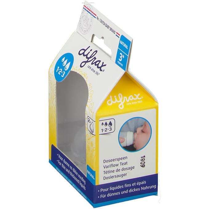 Difrax 1-2-3 doseerspeen Natural - 2 stuks Geen Kleurcode unisex