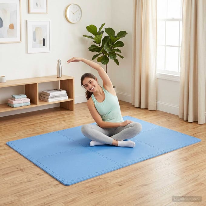 vidaXL - Vloermatten - 6 - st - Blauw - 2,16 - m² - EVA - Schuim