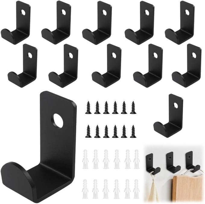 Omgoods - Set van 12 RVS Wandhaken met Schroeven