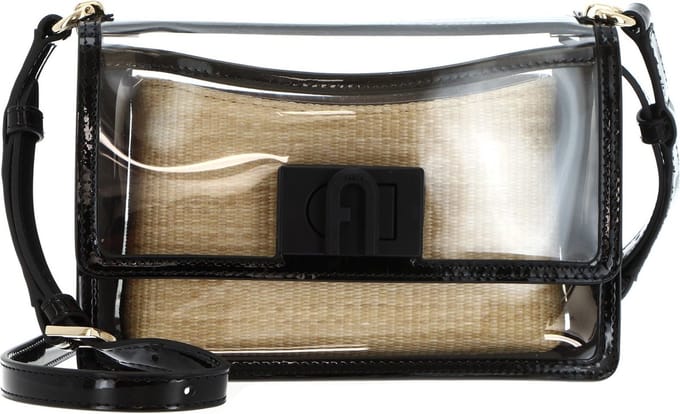 FURLA Schoudertas 1927 Mini Shoulder Bag Nero + Naturale Zwart