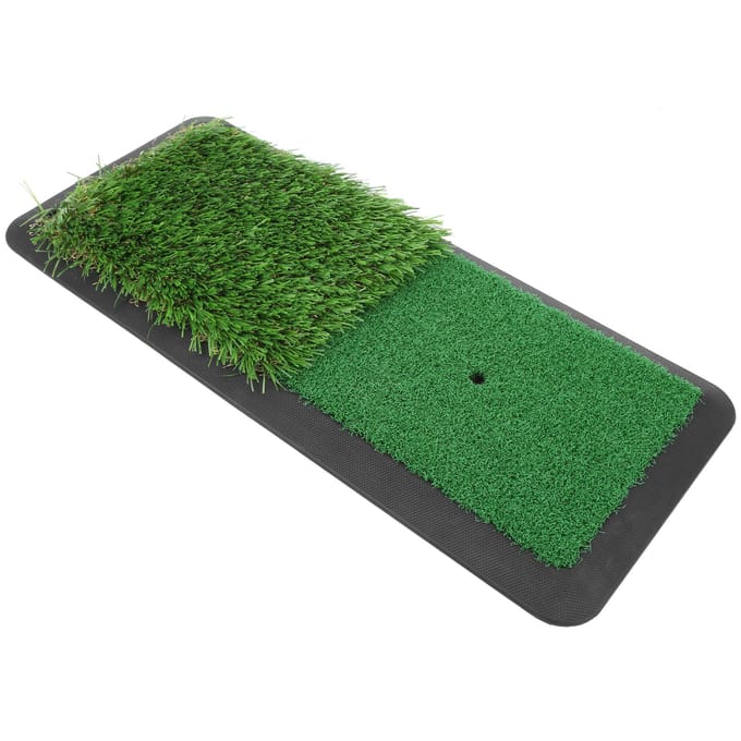 2?in?1 Golf Swing Oefenmat Golf Slagmat PP Kunstgras Rubber Pad black