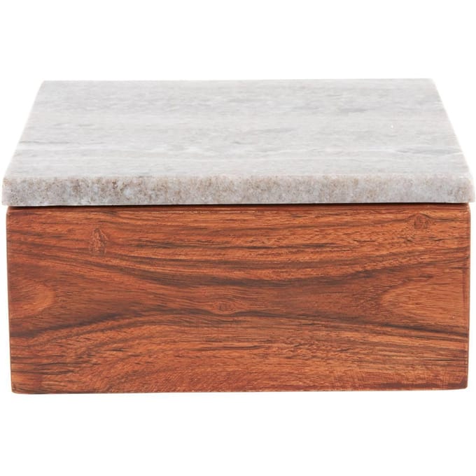 Present Time Woonaccessoire Storage Box Acacia - Bruin - 15x15x7.5cm - Scandinavisch