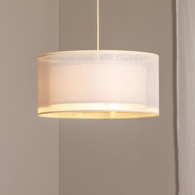 Maco Design Duo Den Light hanglamp, crème, Ø 50 cm, linnen, PVC