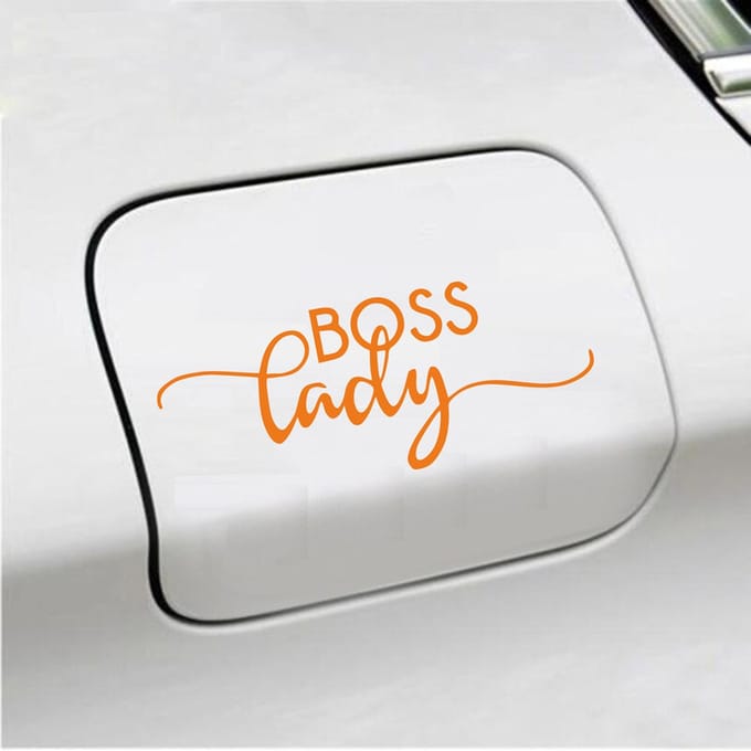 Bumpersticker - Boss Lady - 6 X 14,8 - Oranje