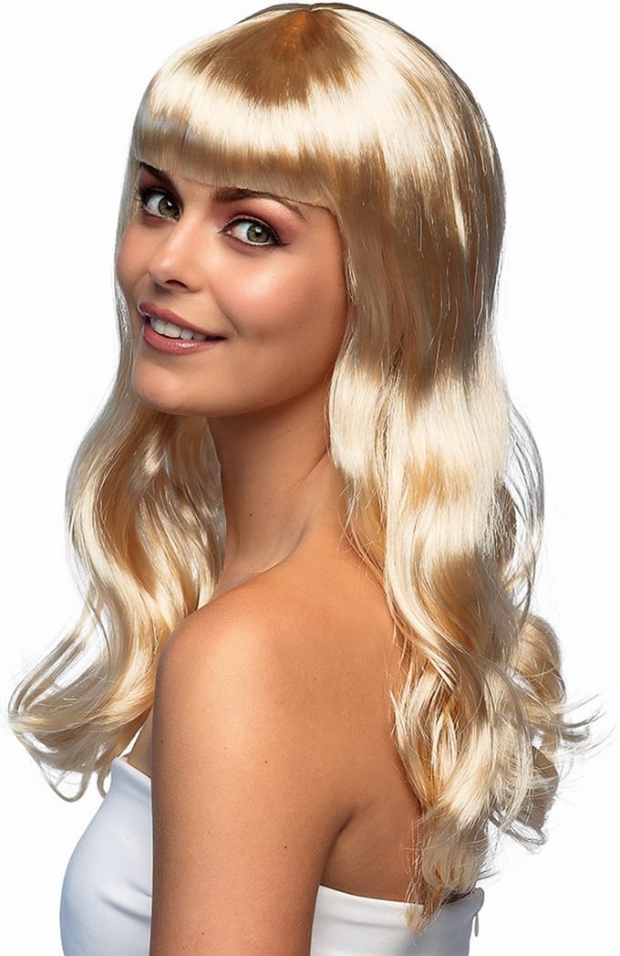 Vegaoo - Blonde pruik met lange krullen voor dames - Blond - One Size