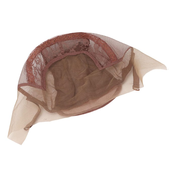 Pruiknet Haarspeld Kant Nylon Mesh U-deel Verstelbaar Ademend Donkerbruin voor Optreden white