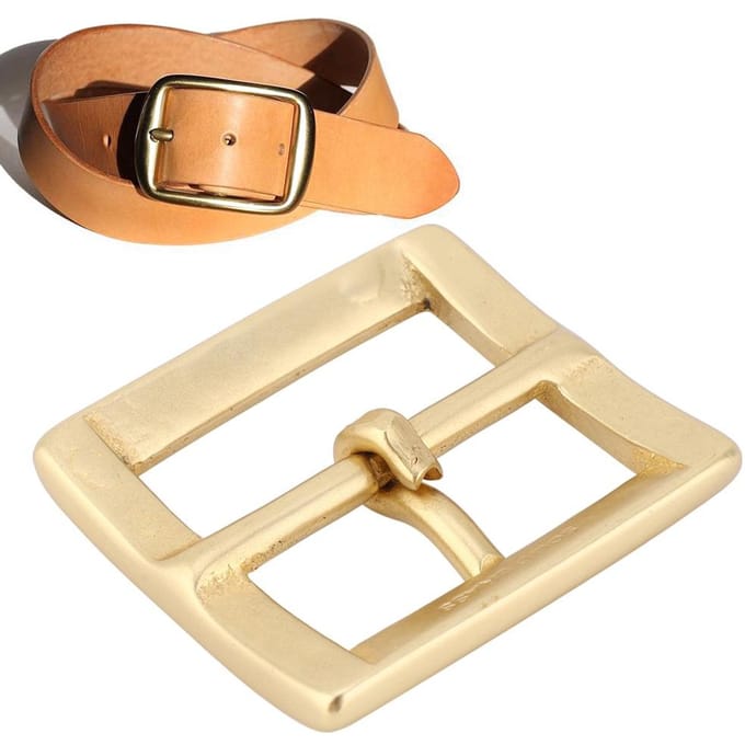 Messing Riemgesp Enkele Pin Eindbalk Hak Goud Leer Ambacht Tas Hardware Accessoires 40x56mm beige