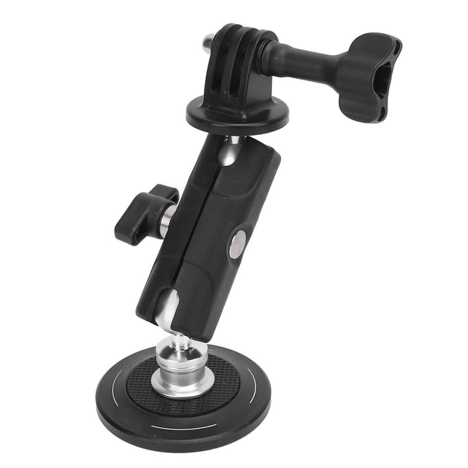 Magnetische Actiecamera Mount Multi-Hoek Verstelling met 1/4 Schroef 2 Kogelkoppen Buiten Auto Camera black
