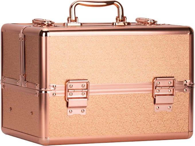 Beauty Koffer -rose gold - Opbergvakken - Slot - Opberg Koffer - Nagel benodigdheden - Nagel Koffer - Hobby Koffer 20x20x30cm.,