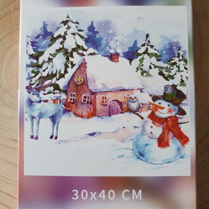 Diamond painting 40 x 30 cm, Kerst, kerstdorpje, knutselen, hobby