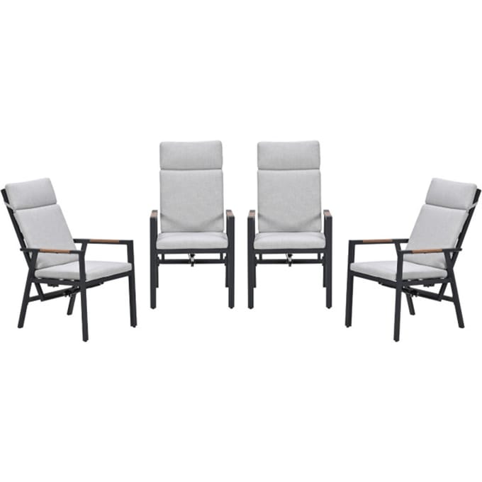 Garden Impressions Felini verstelbare tuinstoelen set van 4 – carbon black