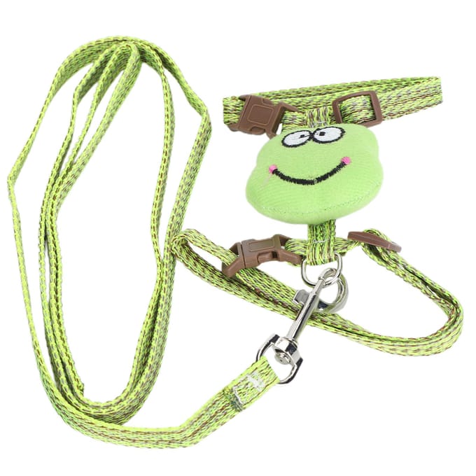 Harnais anti-perte pour chat, avec laisse, sangle de harnais anti-évasion réglable pour animaux de compagnie, pour la marche(vert ) vert