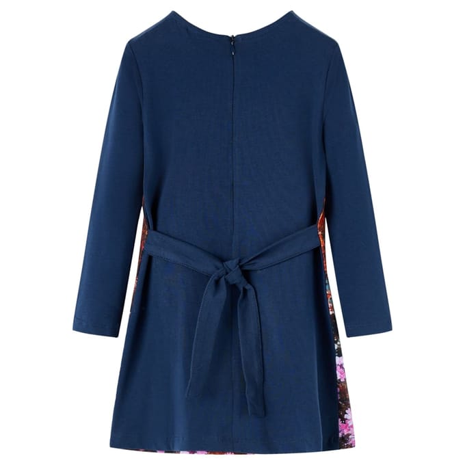 vidaXL Kinderjurk met lange mouwen 116 marineblauw