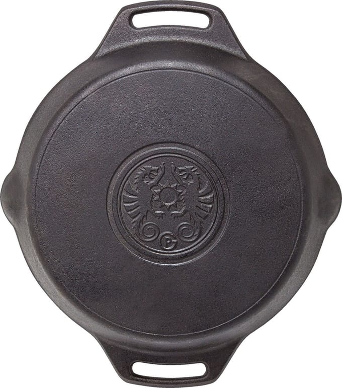 Petromax fp40h-t, skillet, 40 cm, pan met handgrepen, gietijzer, zwart