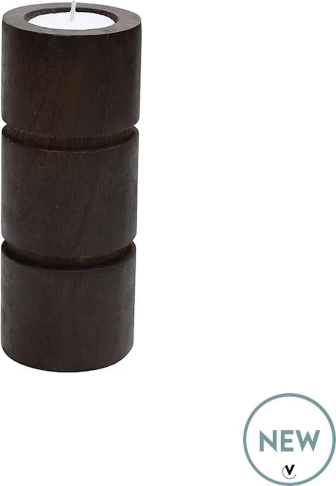 Kandelaar Broomfield | Medium | walnut | Ø8 x H15 cm
