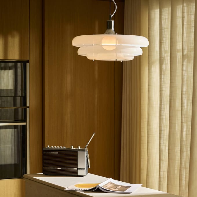 MARKET SET hanglamp Sunset Ø 45 cm, mistwit, glas, E27