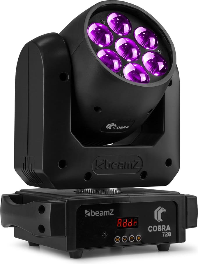 BeamZ Cobra 720 Wash Moving Head 7x 20 Watt met Zoom