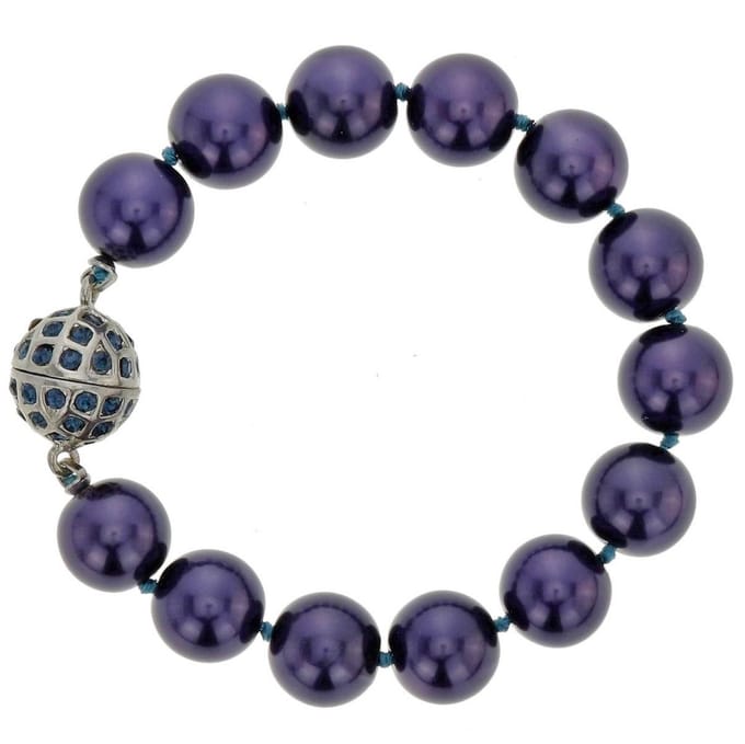 Behave – Armband – Paars – Glasparel – Magneetsluiting – Handgeknoopt