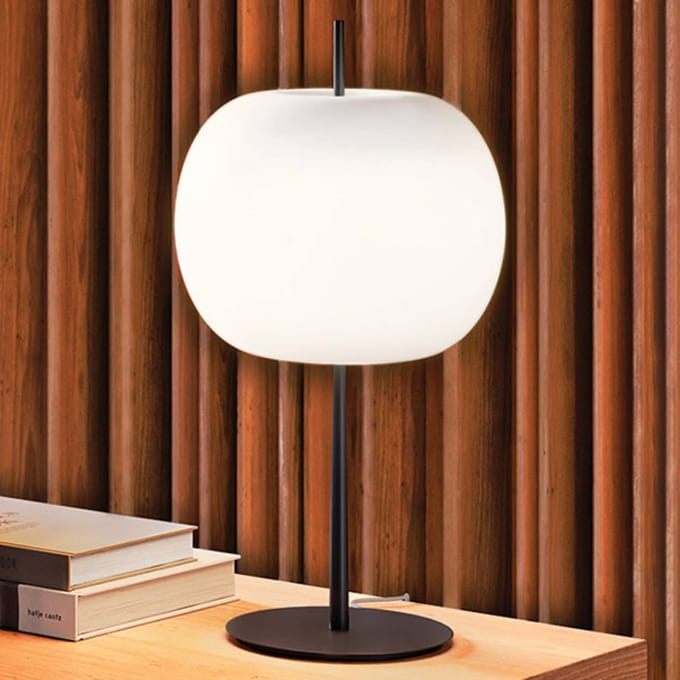 kdln tafellamp Kushi XL, zwart/wit, hoogte 60 cm, dimbaar