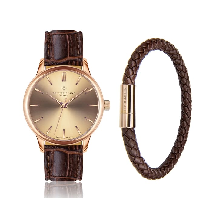 Horloge en leren band Philipp Blanc Lugano