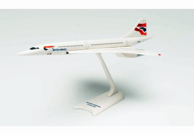 Herpa Aérospatiale-BAC vliegtuig Concorde British Airways schaal 1:250