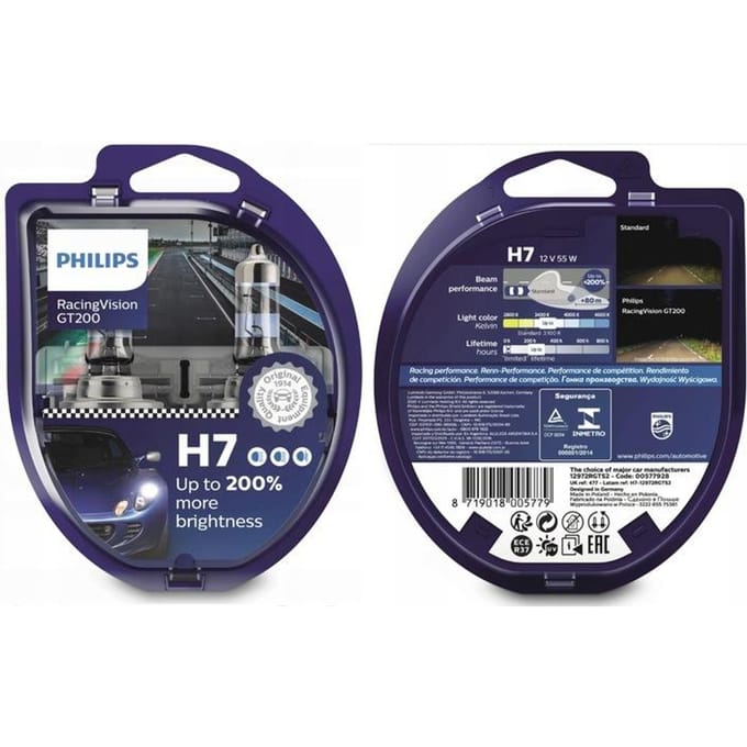 Philips H7 - Reservelampen - Racing Vision - 12V 55W - 2 Stuks