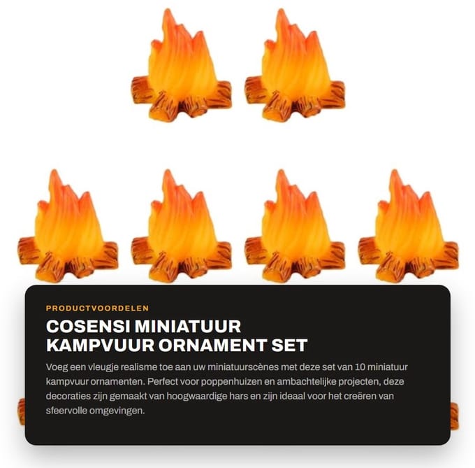Dailygoods - Miniatuur Kampvuur Ornament Set voor Decoratie