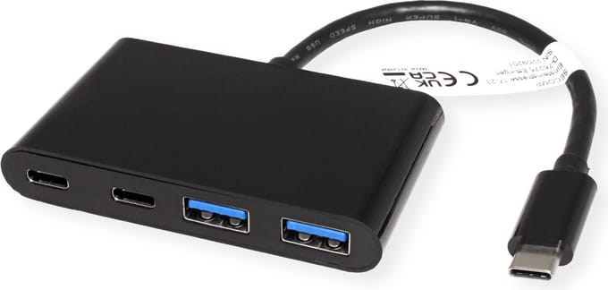 VALUE USB 3.2 Gen 2 Hub, 4x (2x A+ 2x C), Type C aansluitkabel
