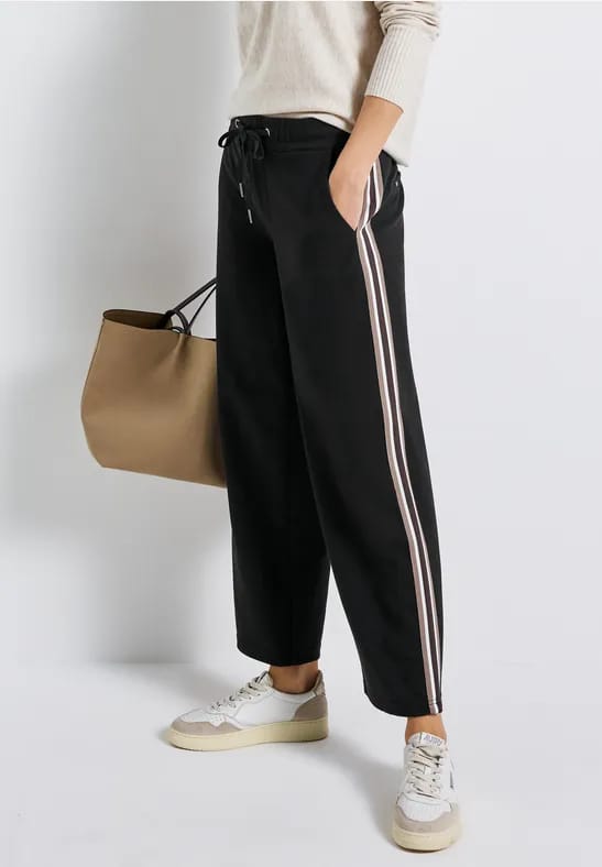 Gestructureerde broek met rechte leg