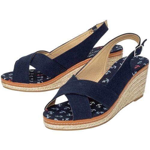 ESMARA Dames sandalen met sleehak (Marineblauw, 37)