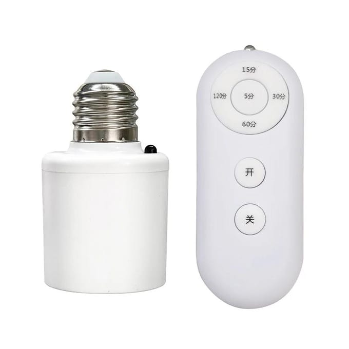Nieuwe E27 Led Lampvoet met Draadloze Afstandsbediening Slimme Timer AC85-265V Lampfitting Socket Adapter Converter Instelbaar 2PCS ucla gouden kleur