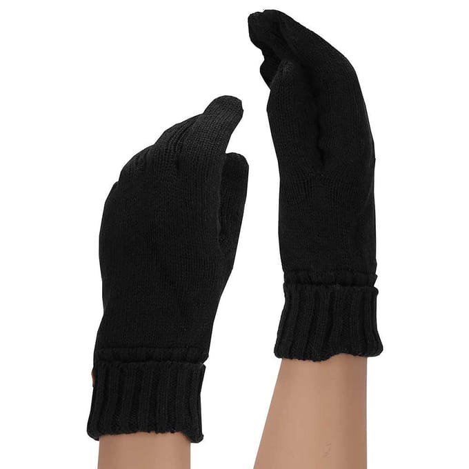 Handschoenen heren - Gebreid - M t/m XL - Zwart / M/L