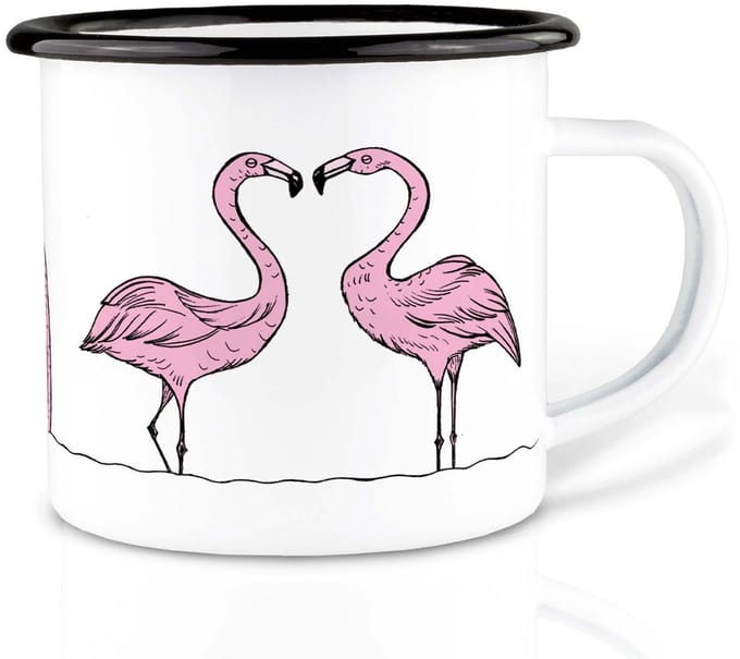 Mok emaille - flamingo's - Ligarti