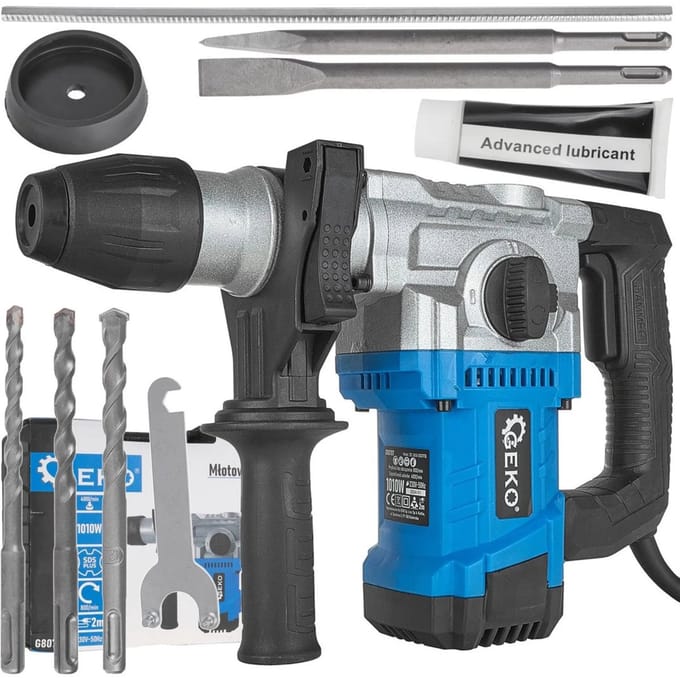 GEKO Rotary hamer - 1010W - 4J impact - SDS Plus - veelzijdige functies