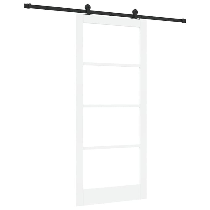 vidaXL - Schuifdeur - ORKDAL - Wit - 93 - x - 211 - cm - Massief - grenenhout - en - glas