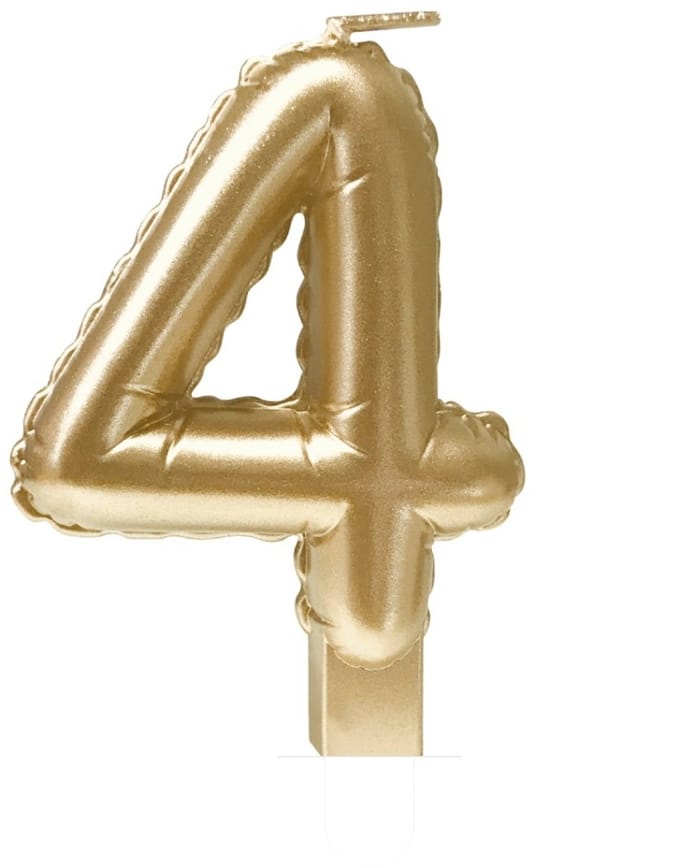 Foil balloon candle gold 4 | 4 stuks