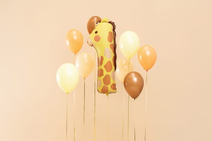 Partydeco - Folieballon cijfer 1 - giraf - 64 x 87 cm