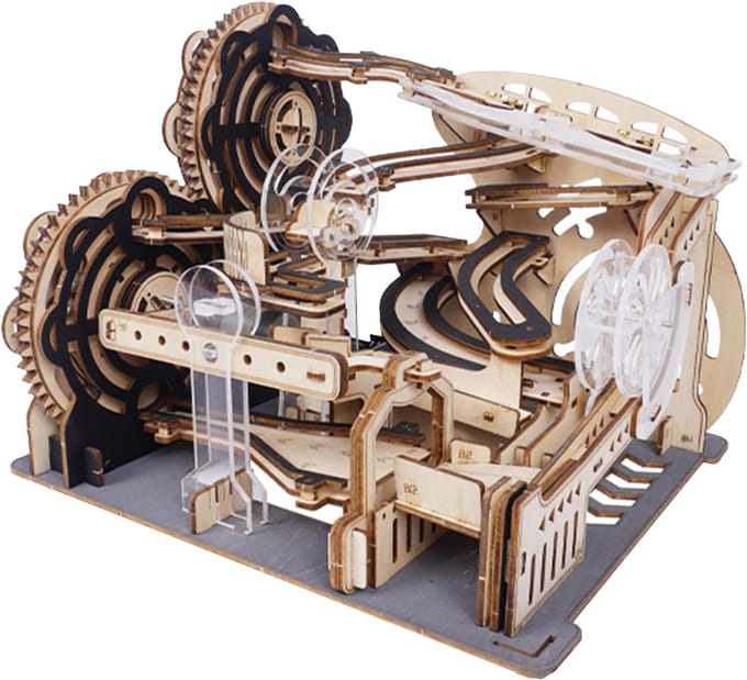 Houten Marmeren Baan - 3D Puzzel Kit - Ontspanning Bouwen - Mechanisch Model - 328 x 20 x 01 cm