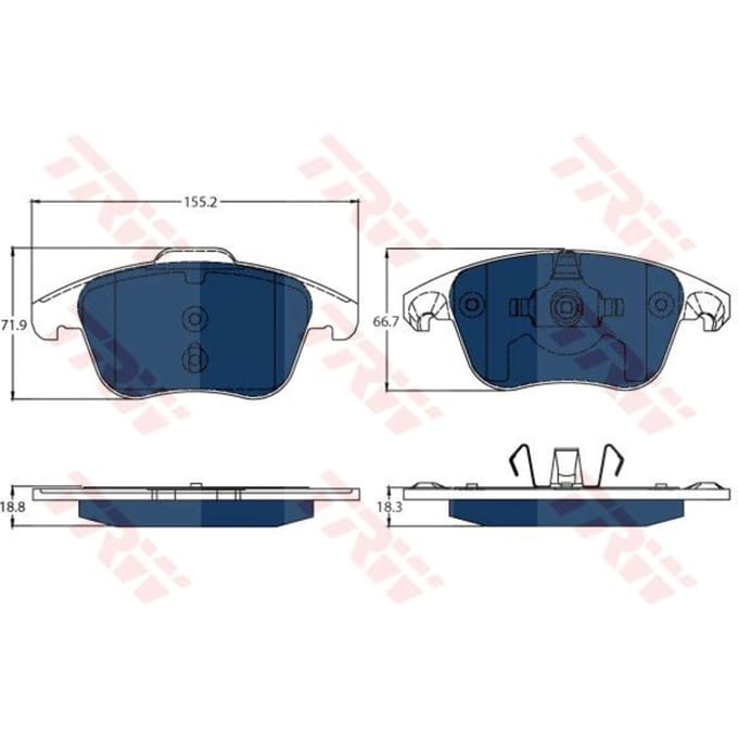 Remblokset, schijfrem ELECTRIC BLUE TRW GDB1691BTE