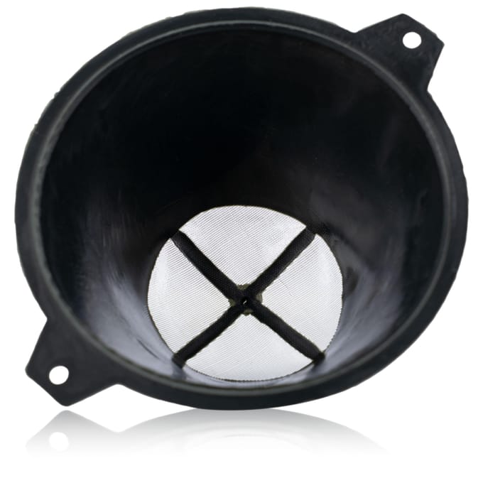 Zwarte zeef voor het zeven van verf (80x50x60mm)