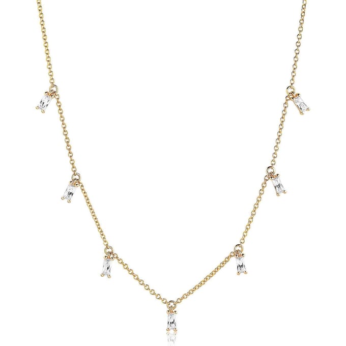 Sif Jakobs PRINCESS BAGUETTE NECKLACE SJ-C1074-CZ-YG