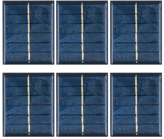 Mini Zonnepanelen Set - Zonnecellen Power - DIY Projecten Laden - Compact Waterdicht Ontwerp - 60x75 mm - Zwart