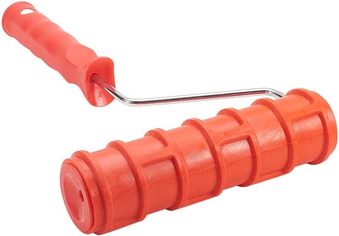 Verfroller Patroon - Wanddecoratie Roller - Muren Decoreren - Krakelé Effect - 175mm Breed - Rood Handvat
