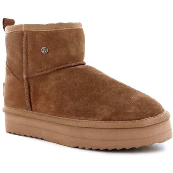 Warmbat Wallaby Suede boot Plateau Dames Laarzen - Cognac