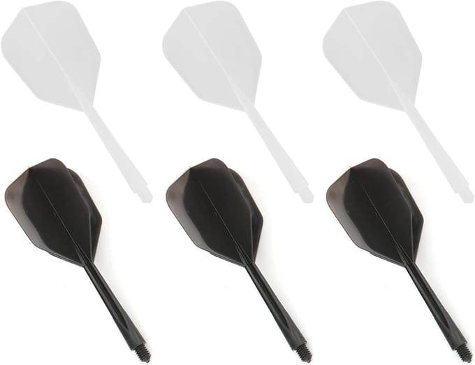Set van 6 dart shafts en flights - Geïntegreerde nylon dartaccessoires met 2BA diameter