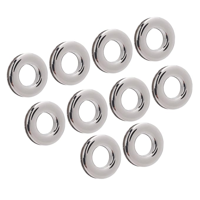10 STUKS Oogjes Grommets Zilverkleurige Legering 17,4 mm Binnendiameter Ronde Vorm Dubbelzijdig Krimpen white