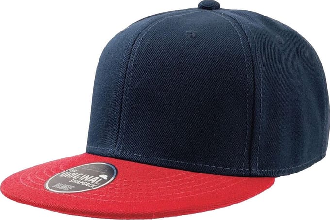 Atlantis Snap Back Flat Visor 6 Panel Cap (Marine / Rood)