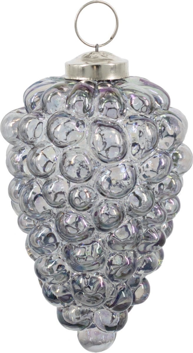 Glazen kerstbal grijs